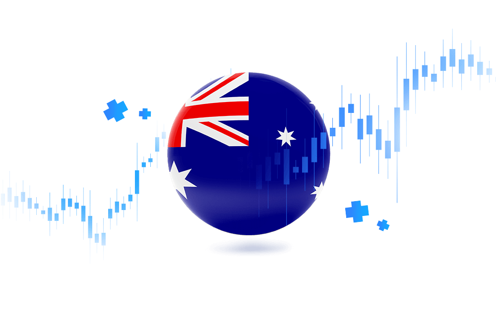An illustration of Australia's flag and charts An illustration of Australia's flag and charts
