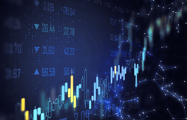 Candle chart on trading background. Candle chart on trading background.