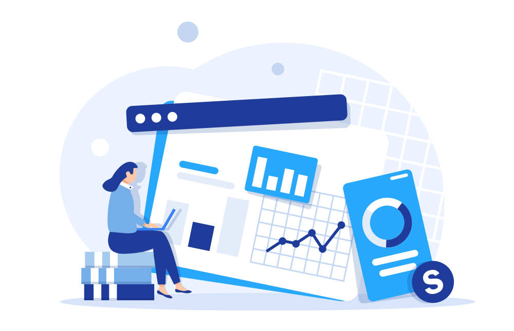 An illustration of a person learning about financial terms. An illustration of a person learning about financial terms.