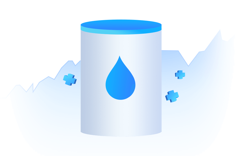 An illustration of an oil barrel