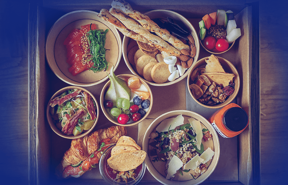 An image of a fresh boxed, meal kit. An image of a fresh boxed, meal kit.