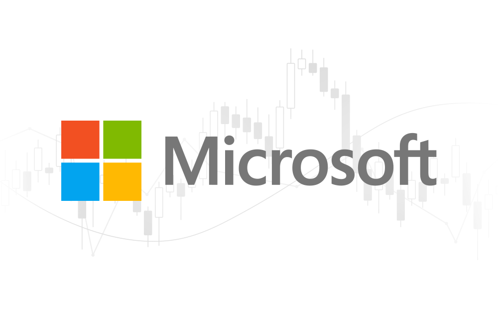 An illustration of the Microsoft logo with candlestick charts in the background An illustration of the Microsoft logo with candlestick charts in the background