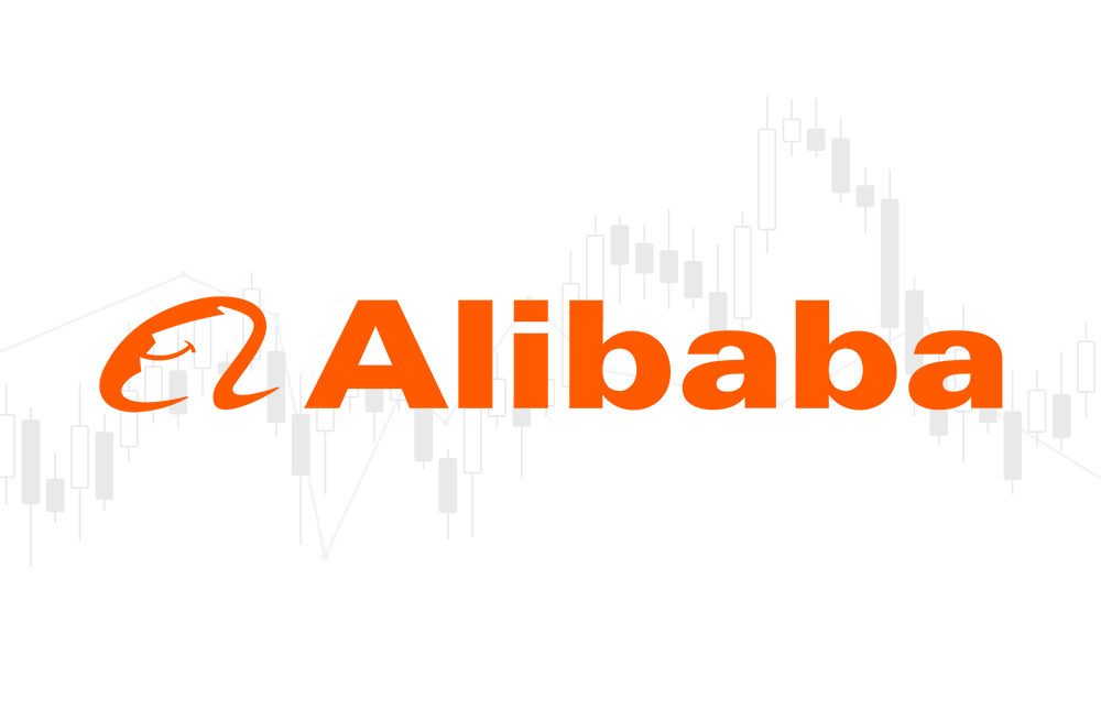 An illustration of the Alibaba logo with candlestick charts on the background. An illustration of the Alibaba logo with candlestick charts on the background.