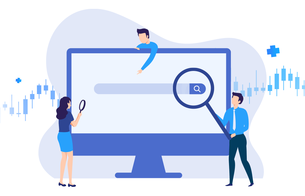 An illustration of a search engine. An illustration of a search engine.
