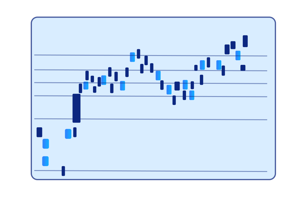An illustration of Fibonacci retracement charts An illustration of Fibonacci retracement charts