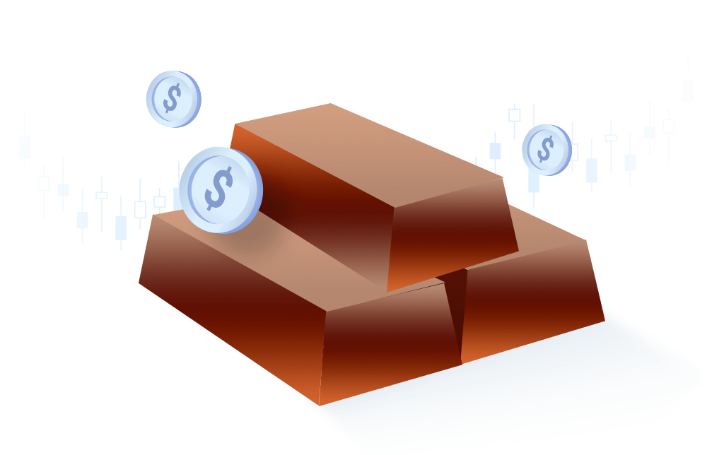 An illustration of copper bar prices. An illustration of copper bar prices.