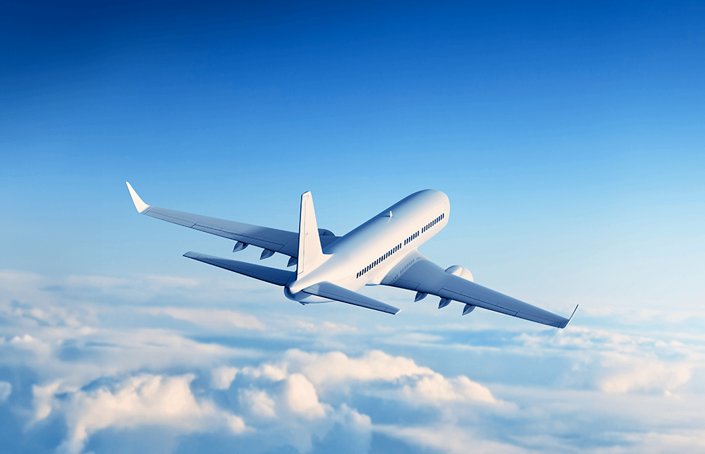 An image of an airplane flying