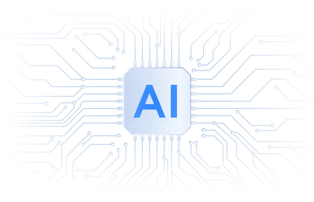 An illustration of an AI chip An illustration of an AI chip