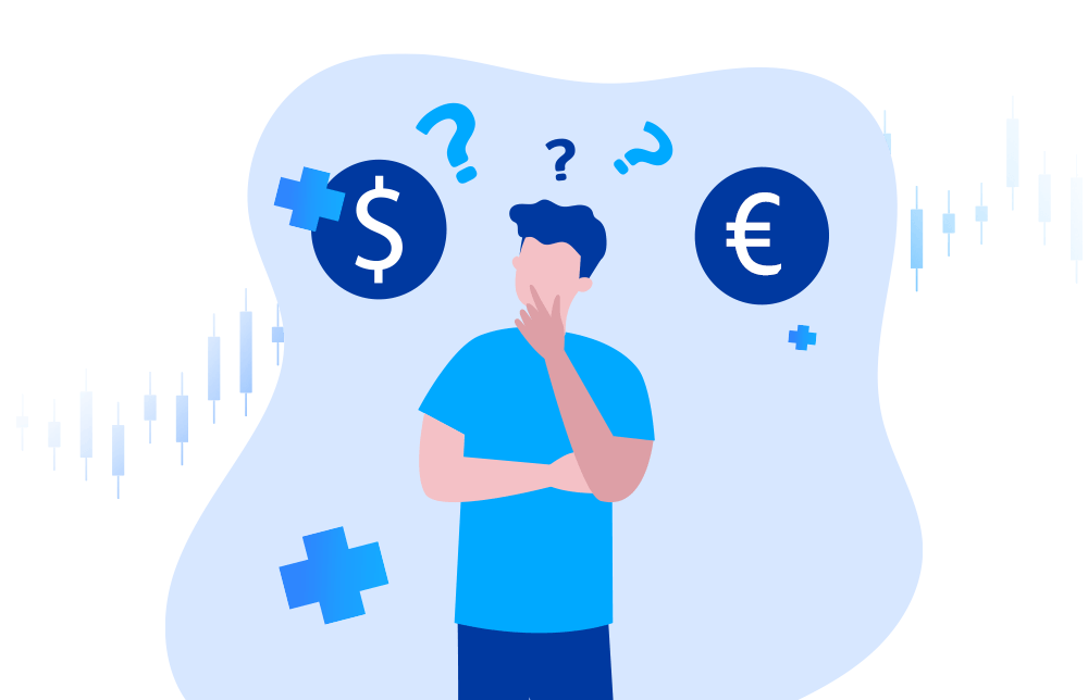 An illustration of a person thinking about the factors needed to choose a trading platform An illustration of a person thinking about the factors needed to choose a trading platform