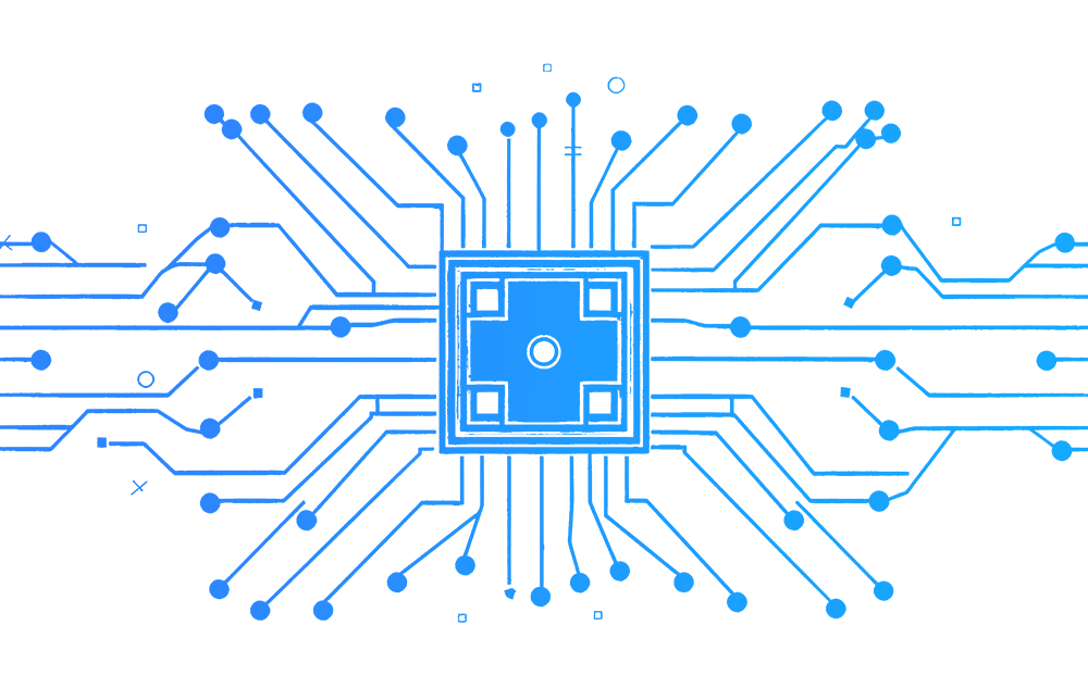 An illustration of a semiconductor chip An illustration of a semiconductor chip
