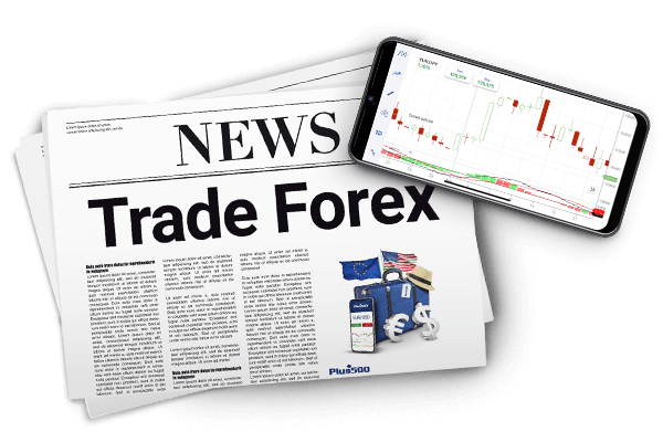 Newspaper with the headline “Trade Forex” and a mobile phone with a forex graph. Newspaper with the headline “Trade Forex” and a mobile phone with a forex graph.